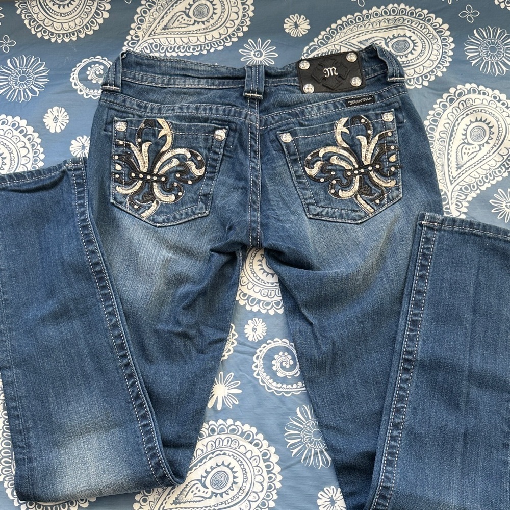 Y2K Miss Me Women's Blue Skinny Jeans - Picture 3 of 4